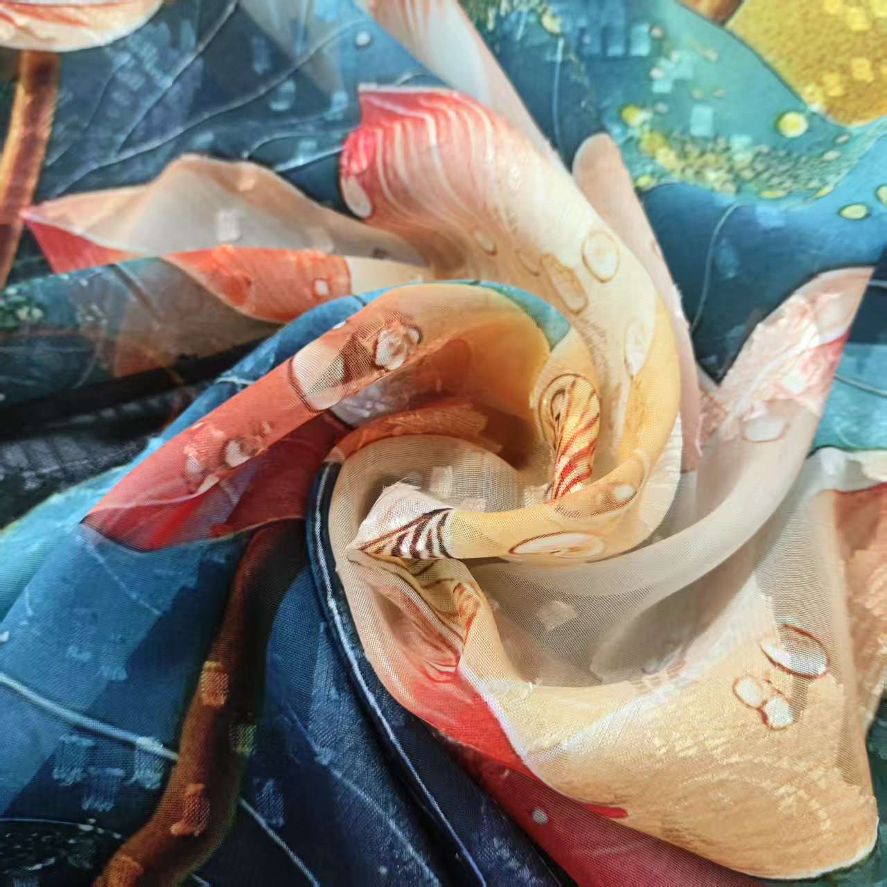 Jinlian New Chinese-style National Style Versatile Shawl Cut Flower Long Scarf 70*180 Specification image