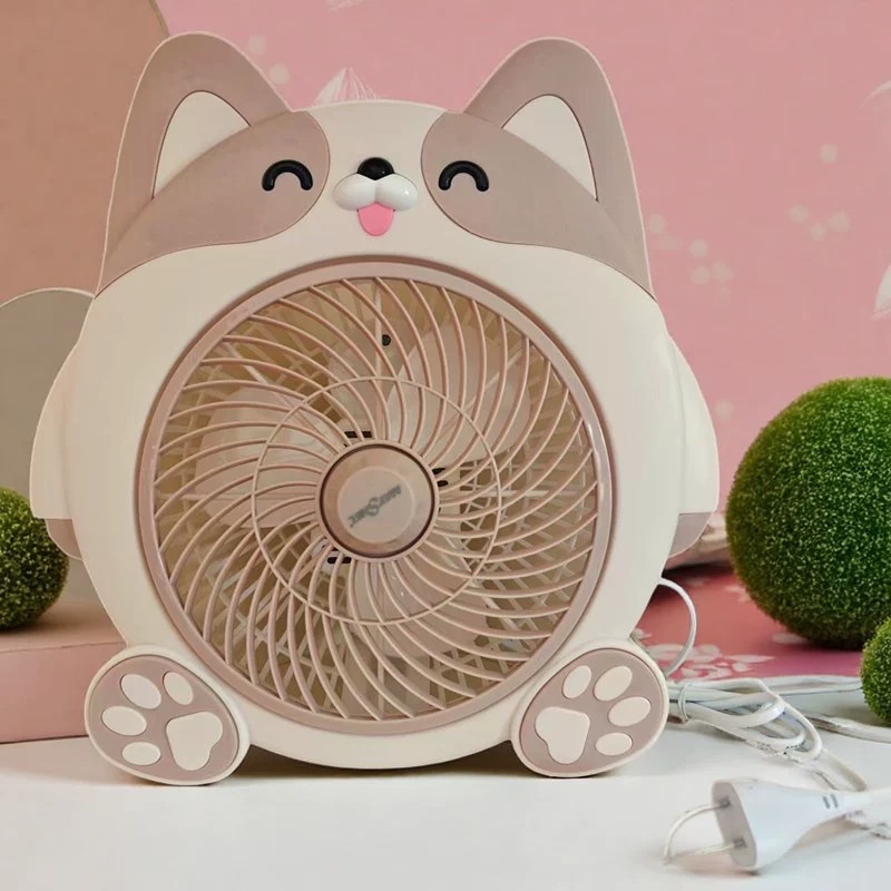 美诗儿电风扇台扇转页扇台式风扇家用迷你卡通小台扇宿舍桌面风扇