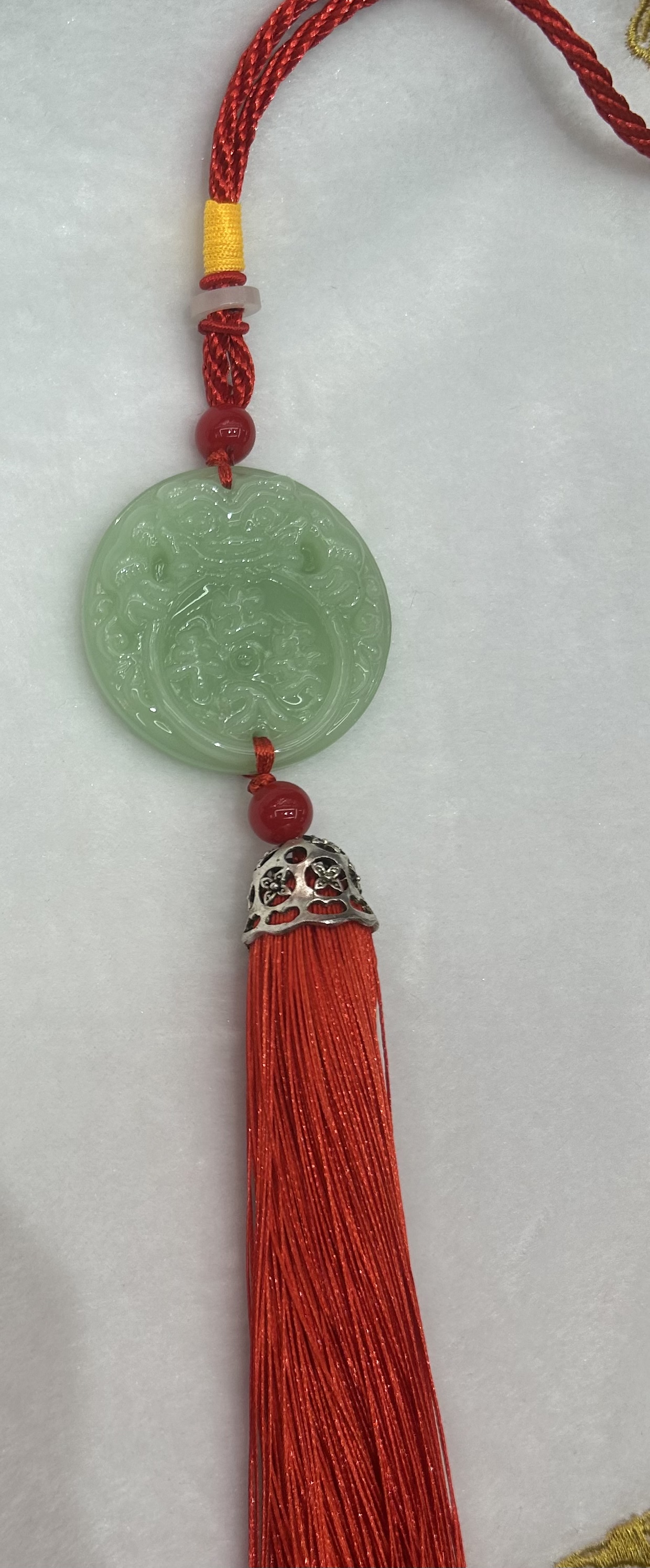 Green jade car interior pendant, car interior decoration for women, 2025 new style high-end gourd safety decoration for men Specification image
