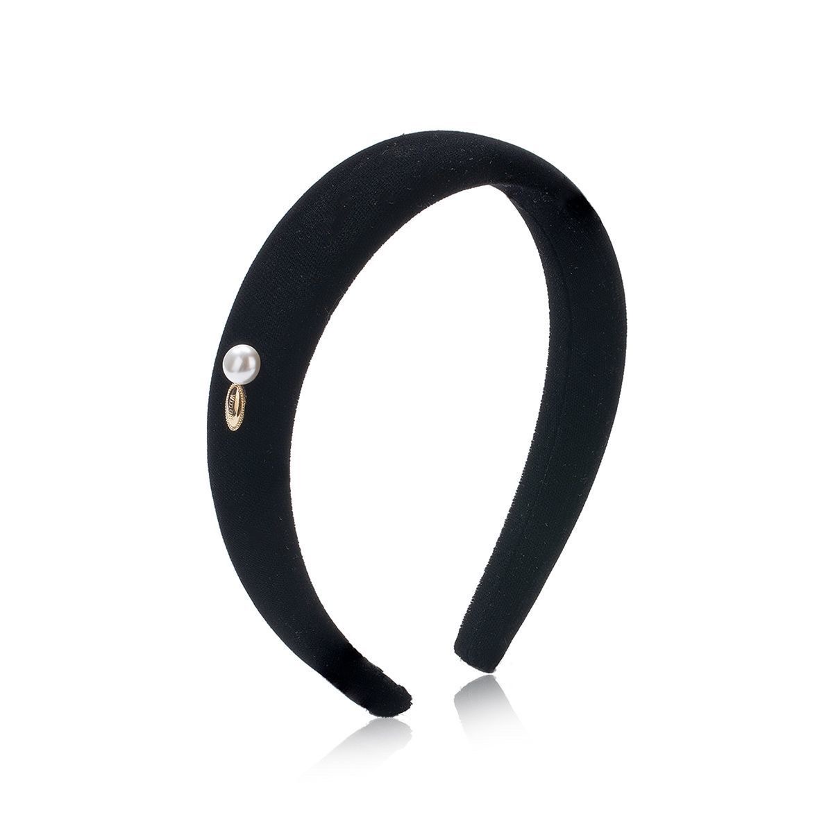 韩系赫本风丝绒珍珠发箍女2025新款复古高颅顶压发发箍头饰发饰