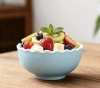 "Healing light Blue lace Bowl" Home ceramic small bowl, dessert salad bowl, single-person instant noodle bowl, cute tableware, ceramic, ceramic, ceramic, ceramic, ceramic Item Picture