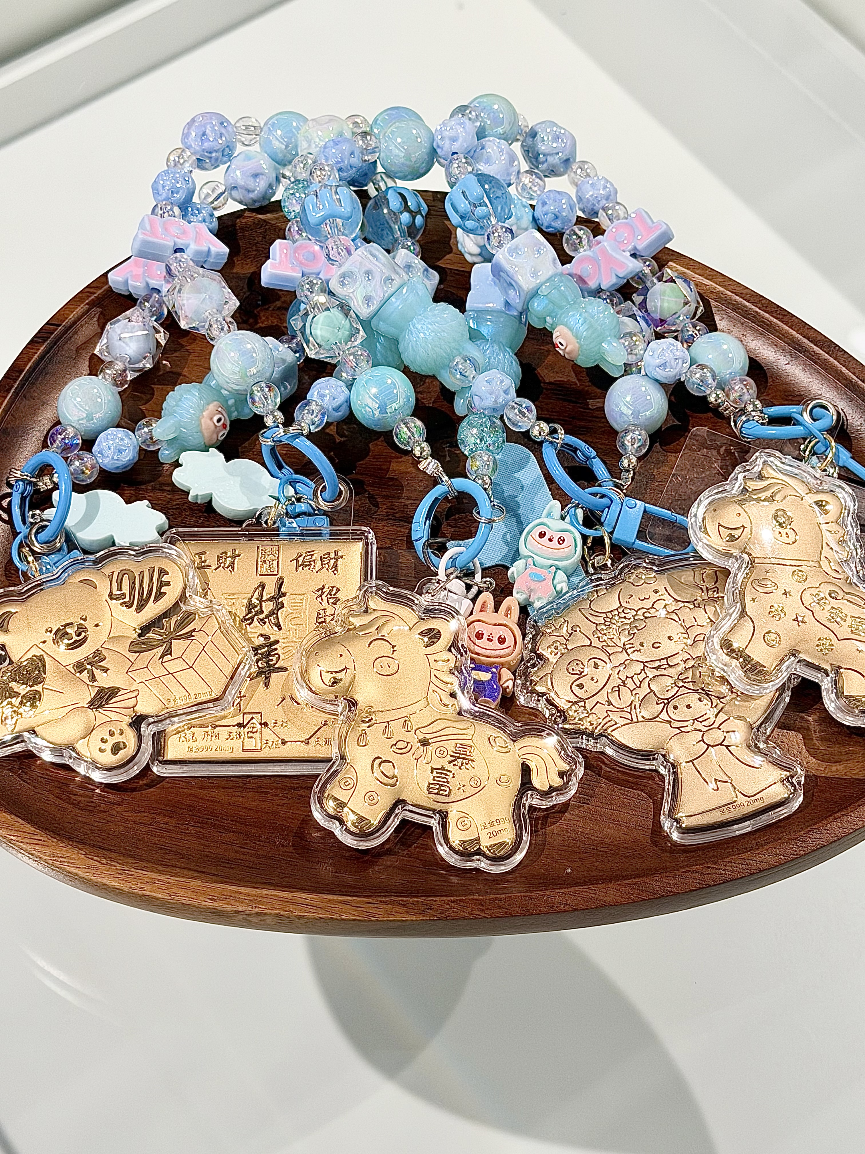 足金999新款卡通金箔手机链产品图