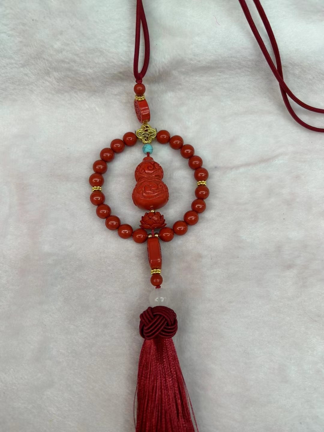朱砂葫芦车挂手工编织平安结汽车挂饰吉祥挂件吊坠