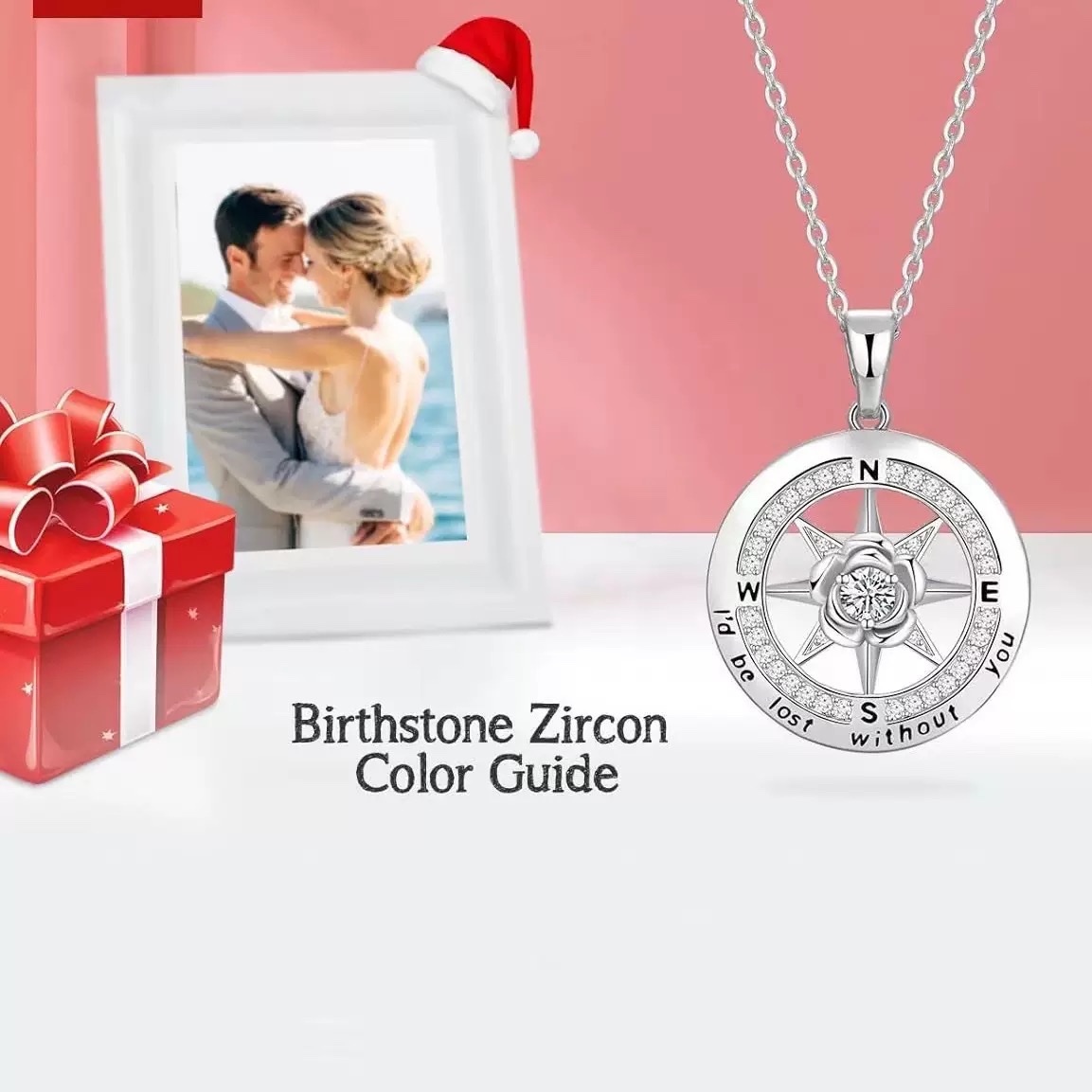 欧美925银星空罗盘项链指南针项链轻奢饰品吊坠礼物