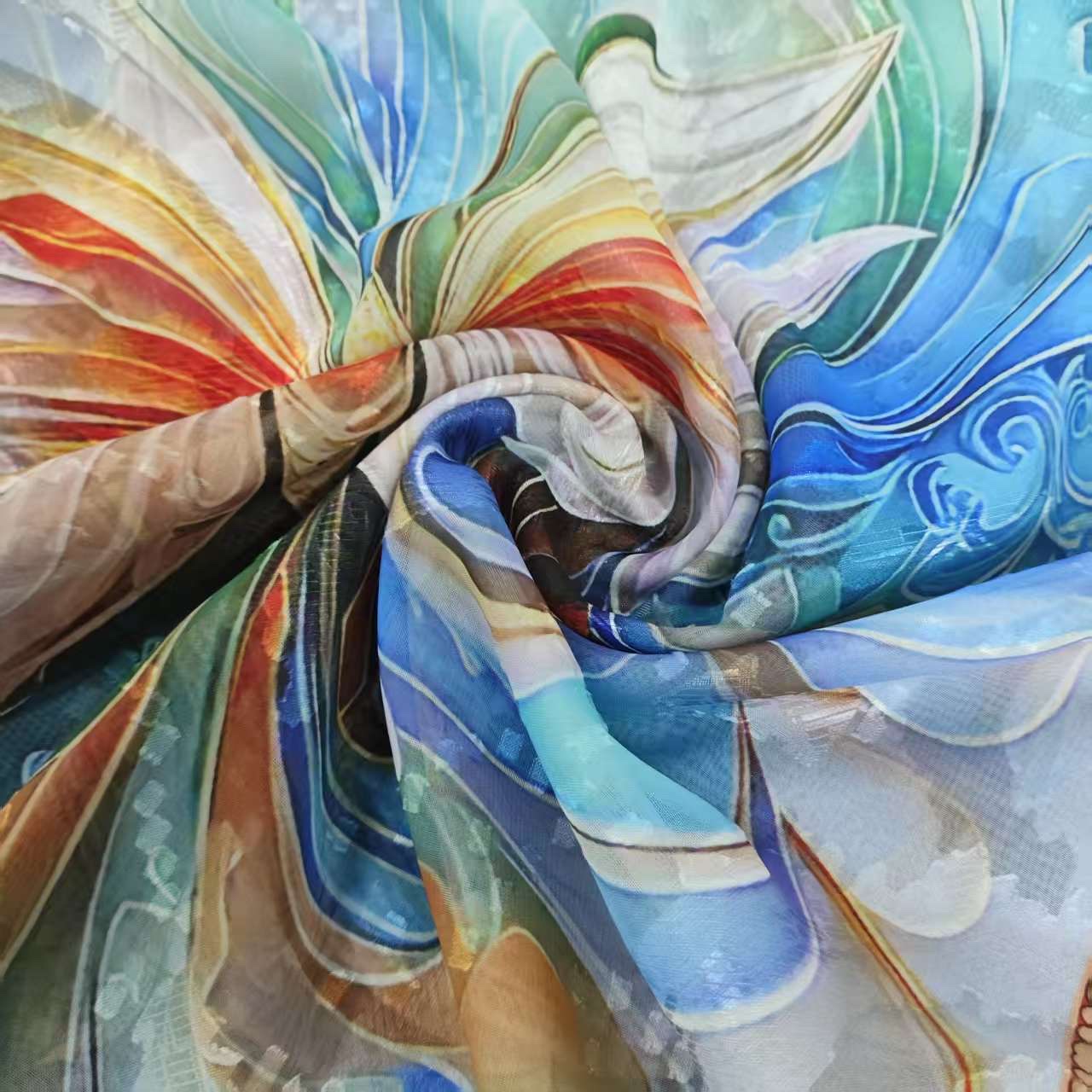 Colorful Butterfly New Chinese-style National style versatile shawl and scarf Cut Flower Long Scarf 70*180 detail image 3