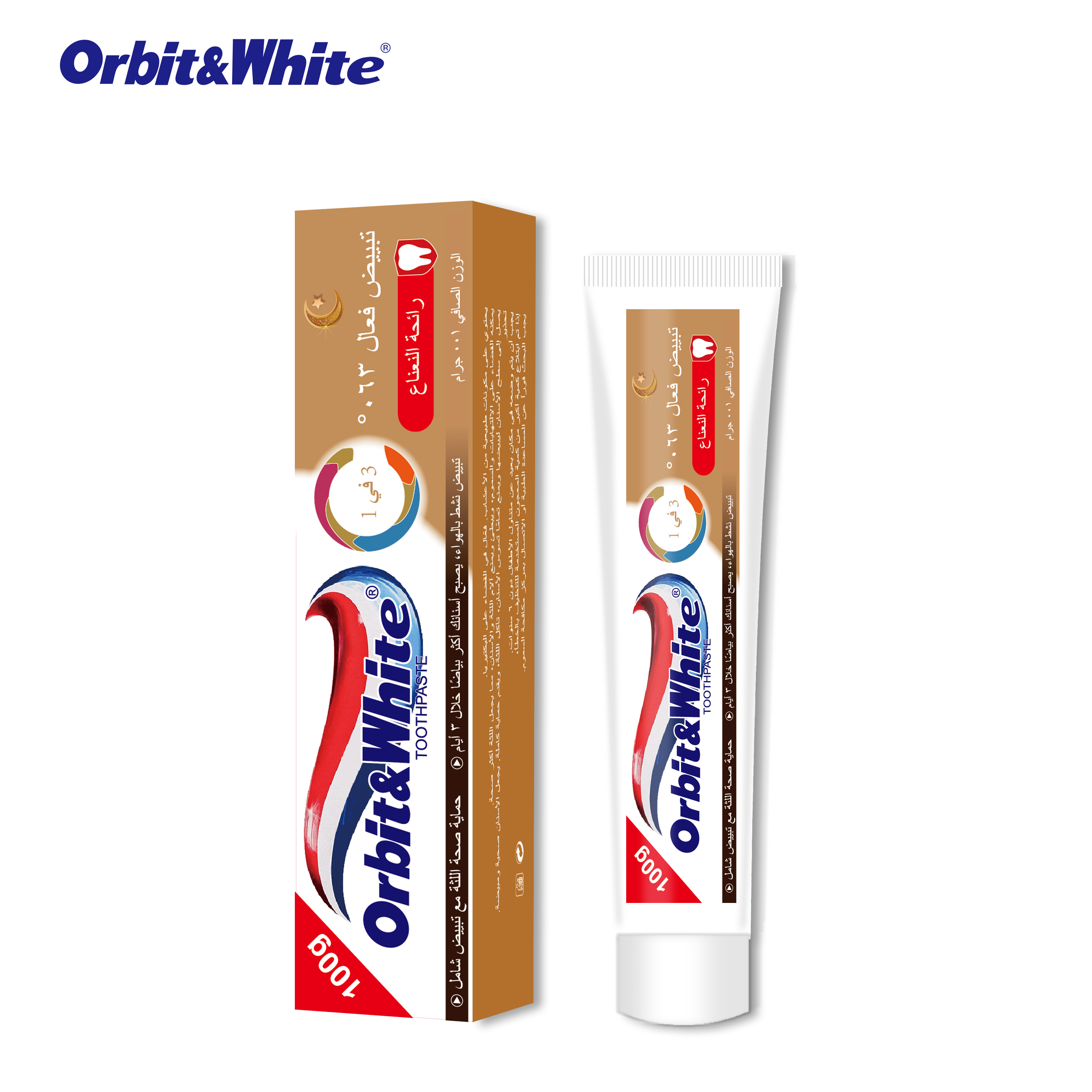 专供出口Orbit&White3合1 whitening toothpaste 牙膏100g修复牙釉质牙膏