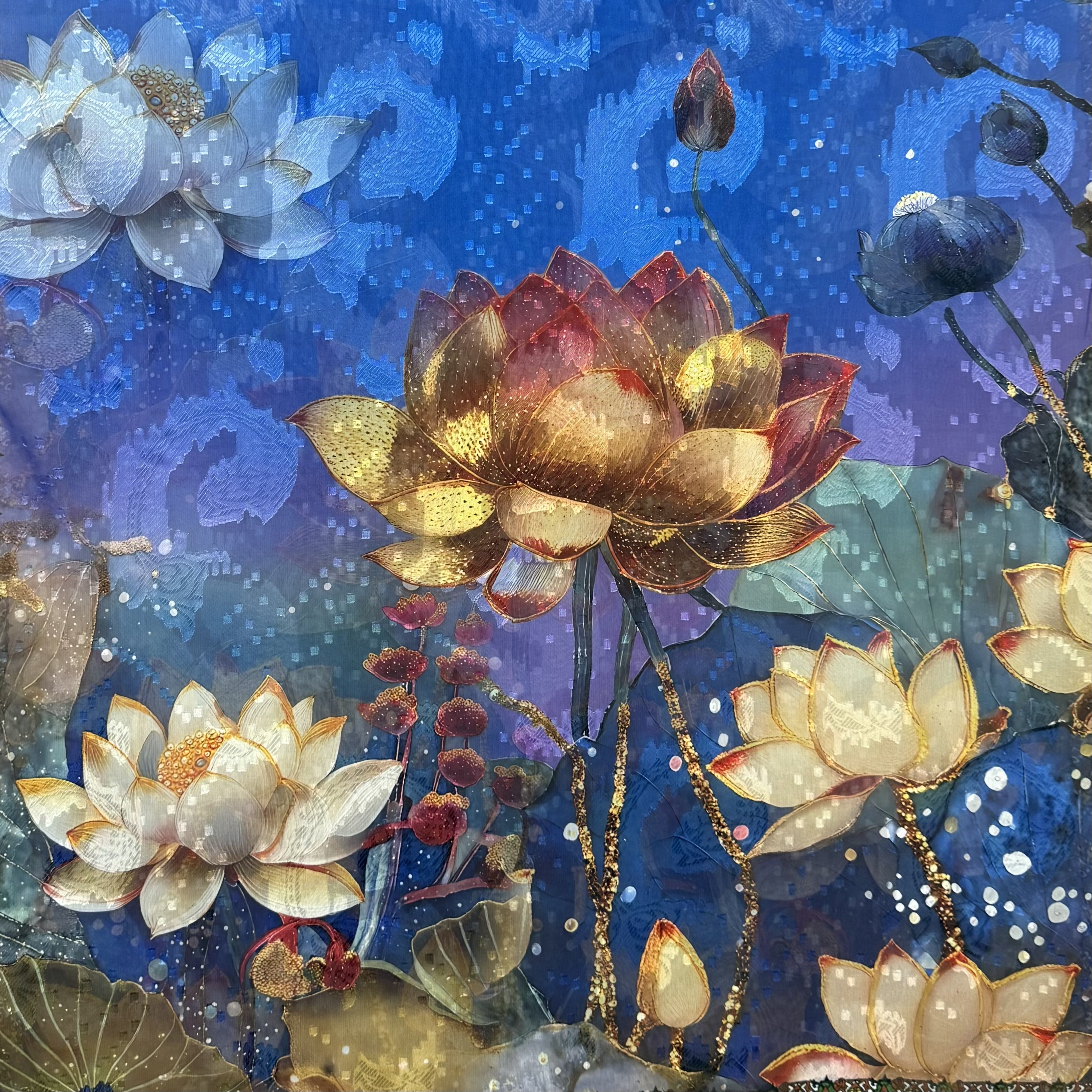 Menglian New Chinese Style Versatile shawl and Scarf Cut Flower Long Scarf 70*180 detail image 2