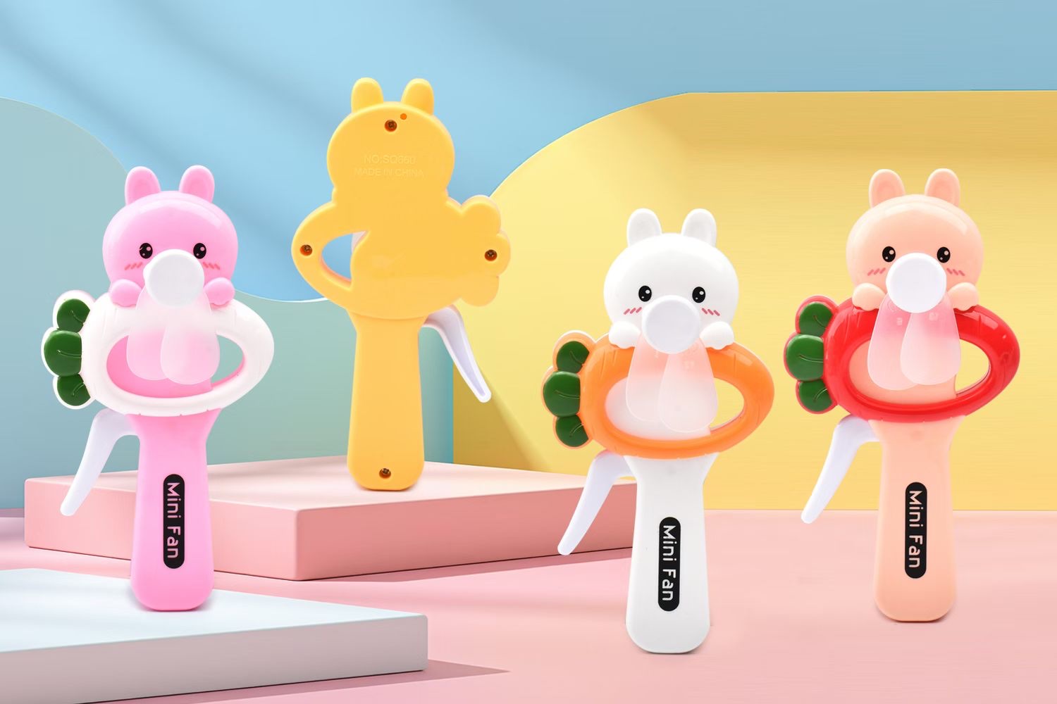 2026年新款萝卜兔子迷你手压小风扇  单头迷你手压小风扇  手持小风扇 细节图