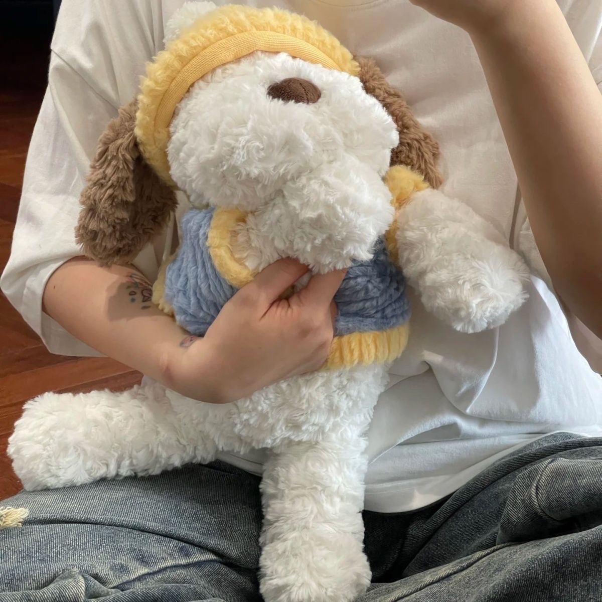 Cute and adorable plush toy with a dressing dog, super soft and cute doll, soothing doll, birthday gift for girls and children detail image 6