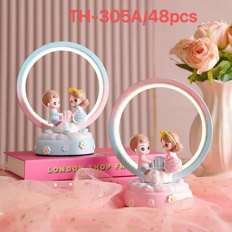 北欧少女百褶小夜灯氛围灯情人节礼物创意摆件温馨卧室装饰品小夜灯氛围灯小夜灯少女百褶北欧情人节礼物摆件