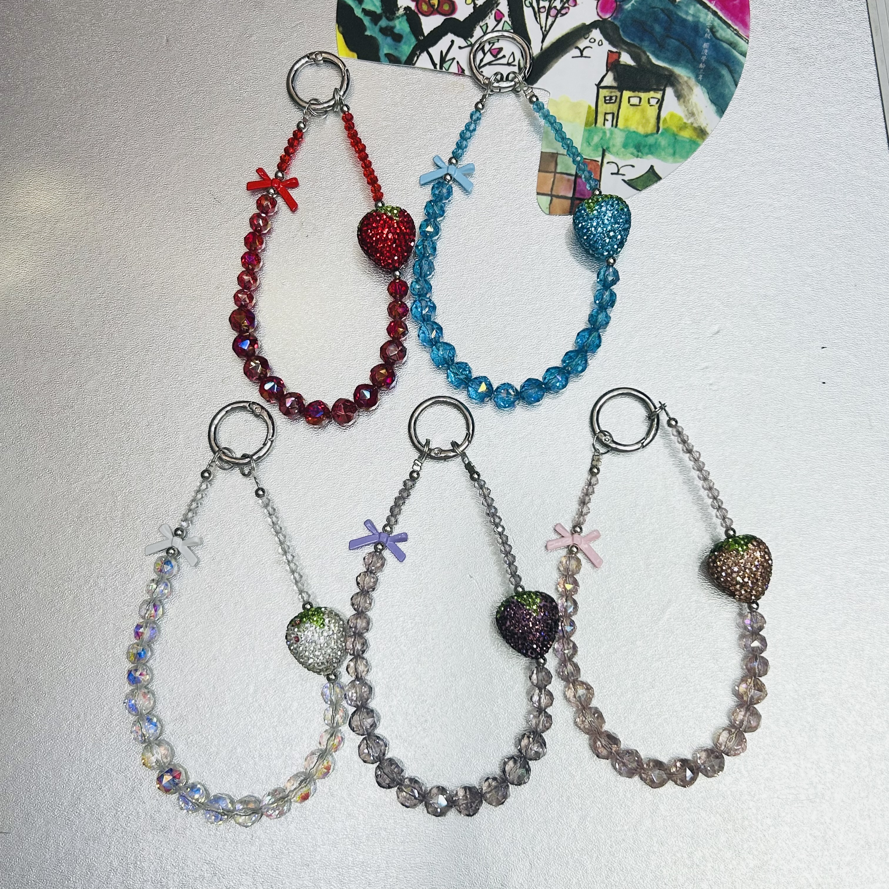 时尚短款手机链女款亚克力挂件配件斜挎链简约潮流百搭手机挂饰