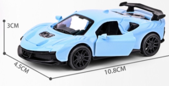 2025年新款 1:43合金车模回力 开门跑车  颜色绚丽，多个款式混产品图