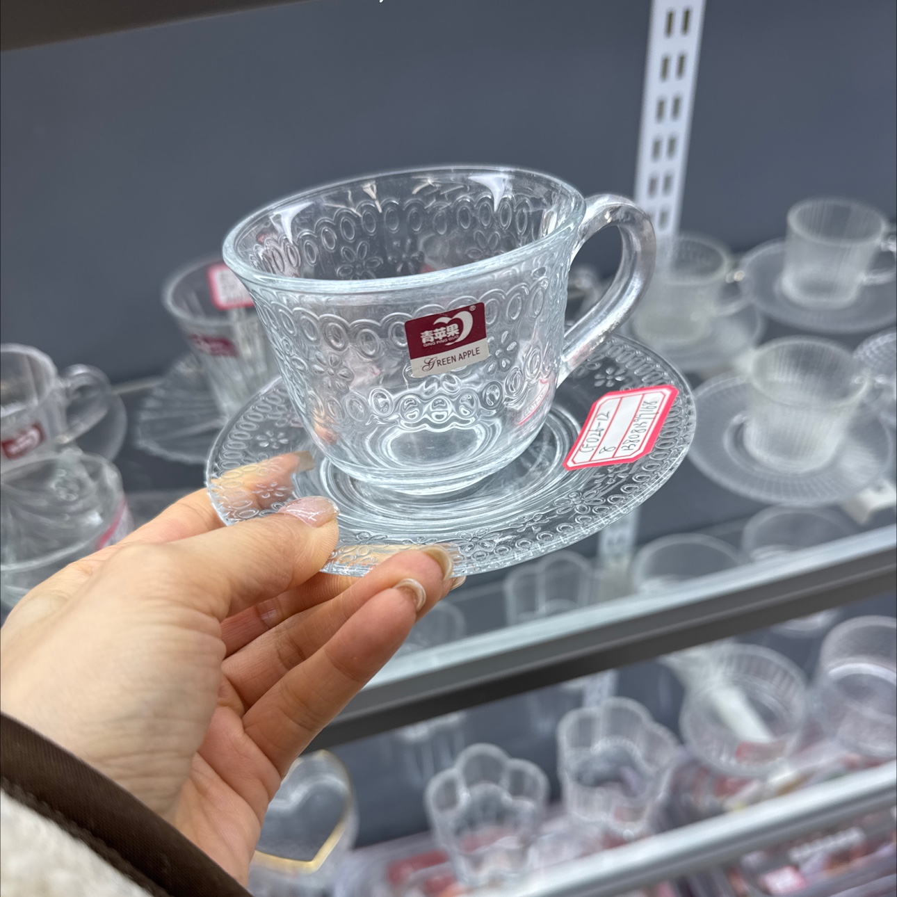 6杯6碟玻璃杯套装