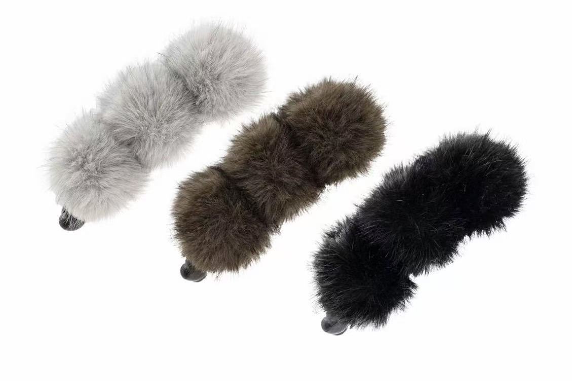 可爱新款秋冬毛绒球球发夹女2025新款马尾竖夹盘发香蕉夹温柔气质发卡发饰