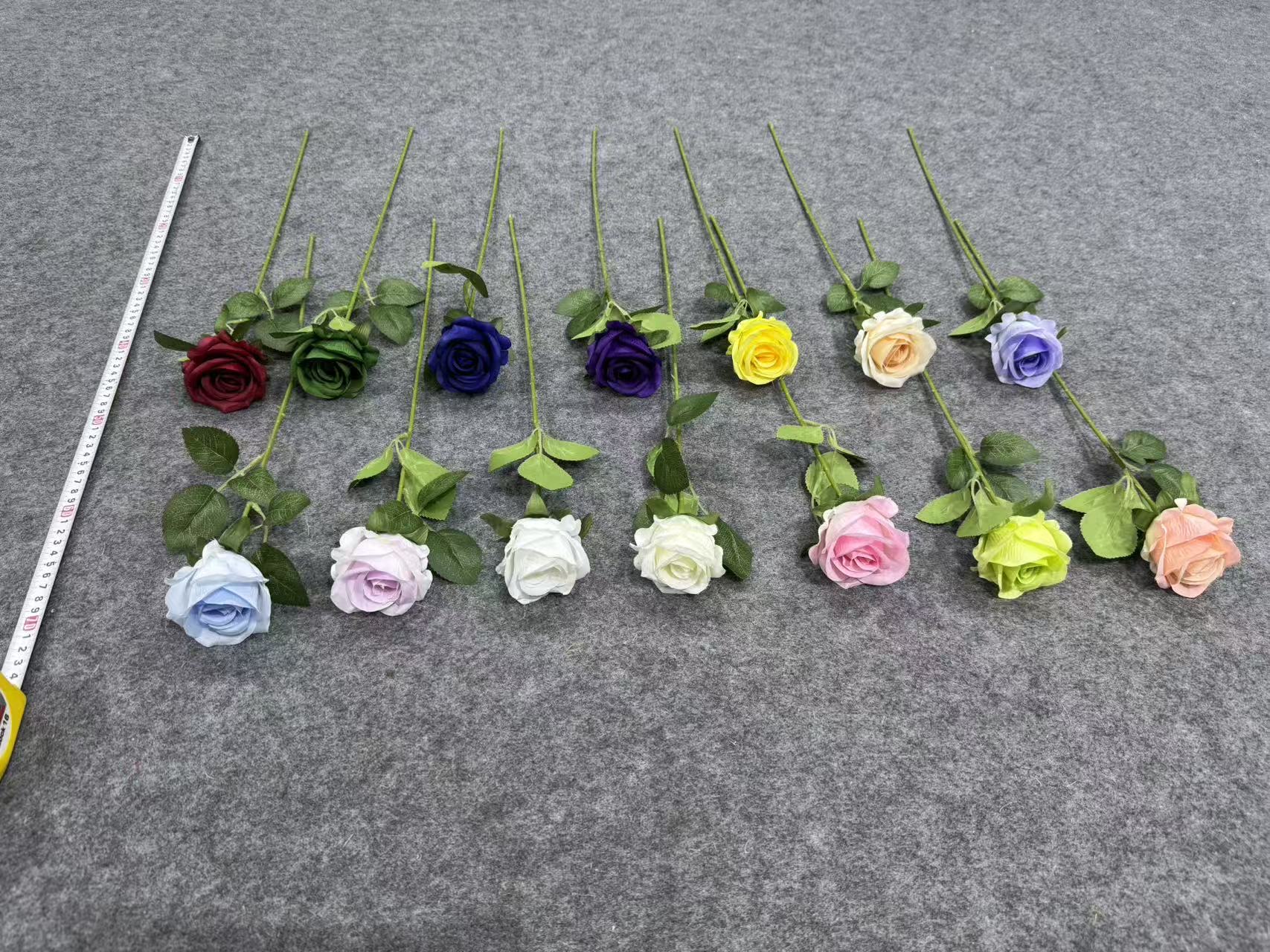 广东嘉盈花艺仿真花，单枝仿真玫瑰花，颜色鲜艳漂亮，颜色多，有10个颜色可选，一箱2000支，可供室内外装饰