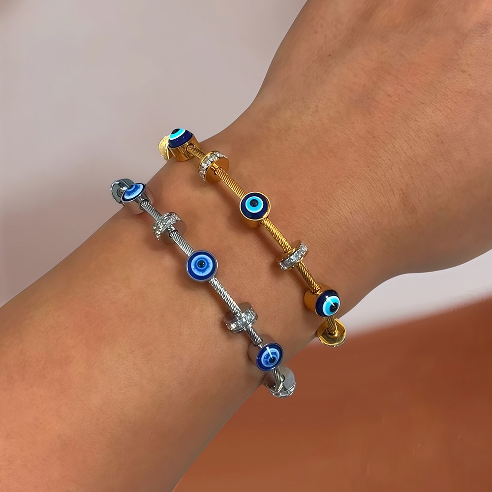 Stainless steel bracelets, fashionable and simple for both men and women, metal jewelry, versatile, personalized and trendy jewelry gifts Item Picture