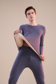 男士藏青色保暖内衣