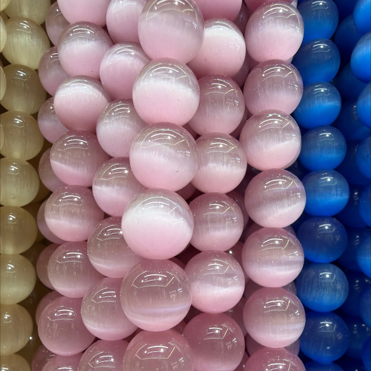 手串DIY材料塑料珠子 猫眼珠子光泽鲜艳 串珠手工制作必备 宝宝益智玩具珠子猫眼珠子产品图