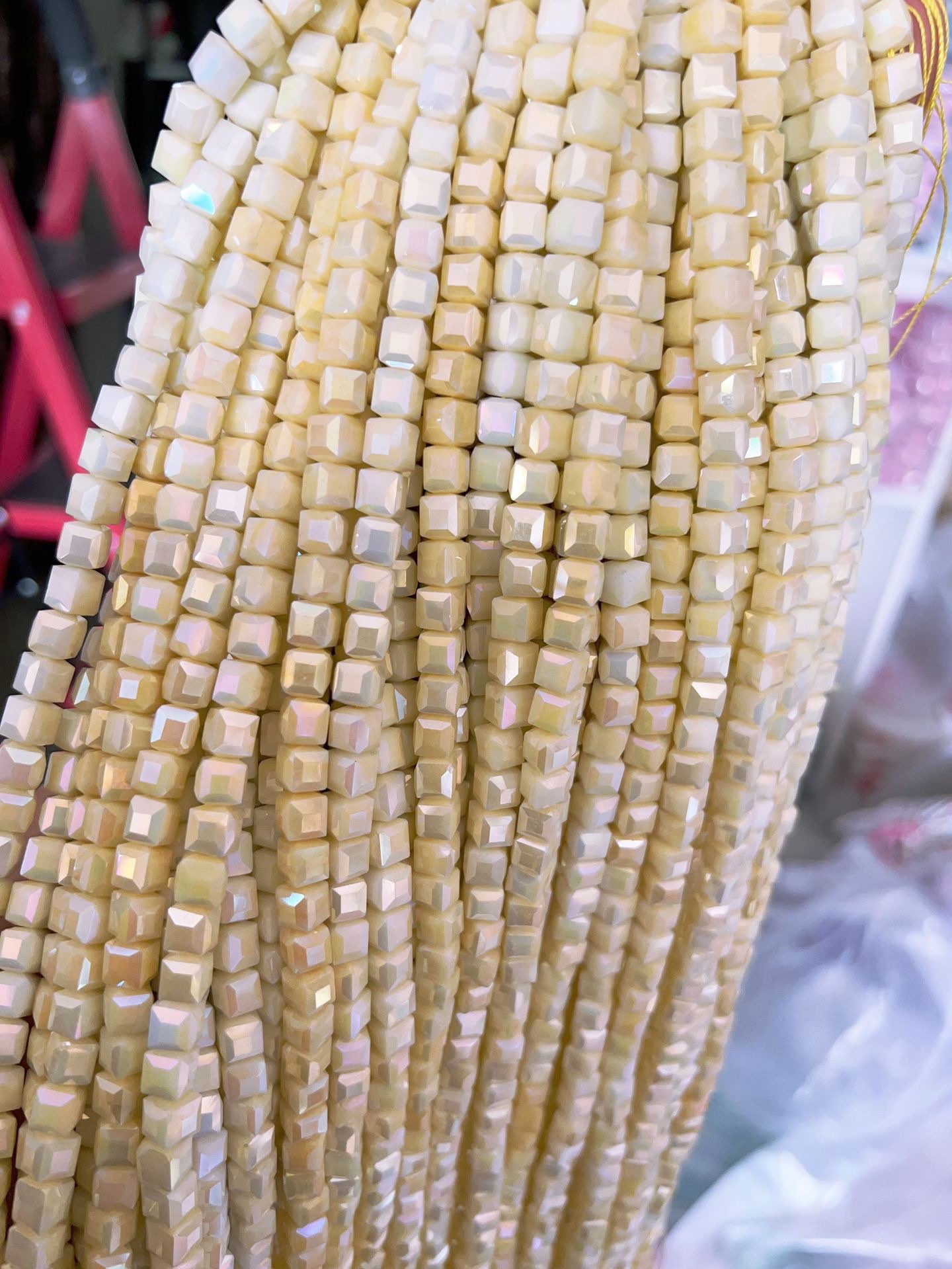 4mm水染方珠玻璃水晶珠串珠方糖散珠手工diy手链项链配饰饰品配件 详情图8