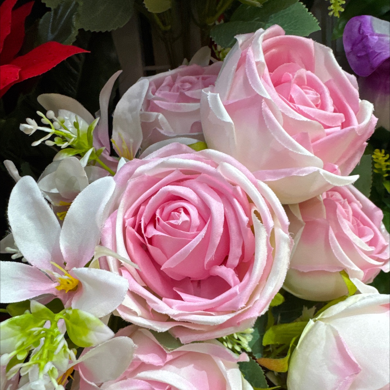 7头组合花仿真花要掃墓用的塑膠花硅胶人造花仿真花河北