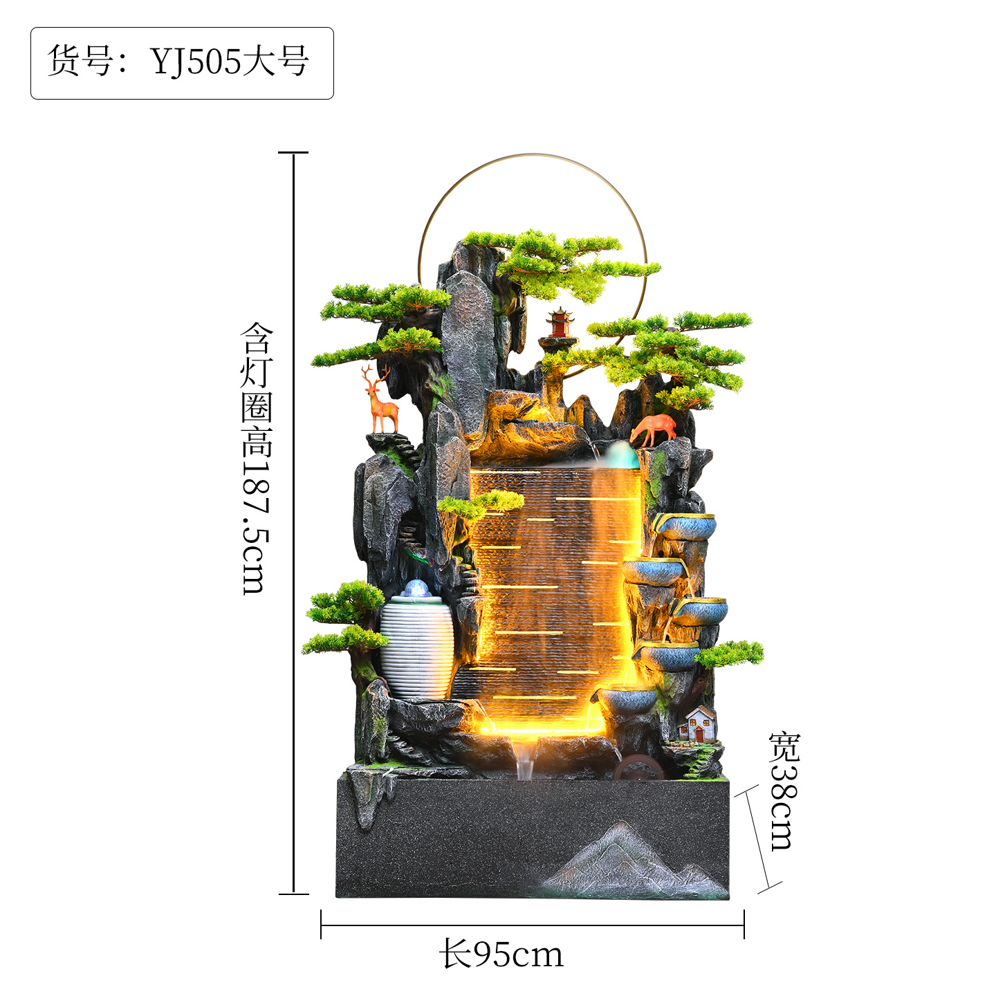 Resin flowing water bonsai, atomized artificial rockery, flowing water curtain wall screen, air humidifier, resin flowing water courtyard water curtain, garden decoration, courtyard decoration screen, garden stone carving screen, courtyard decoration, garden decoration Specification image