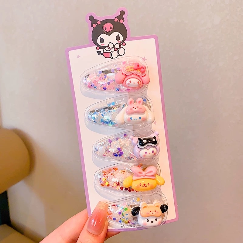 儿童可爱卡通流沙bb夹发饰女童库洛米后脑勺碎发夹小女孩发卡头饰发夹儿童夏季可爱发夹儿童夏季可爱详情图5