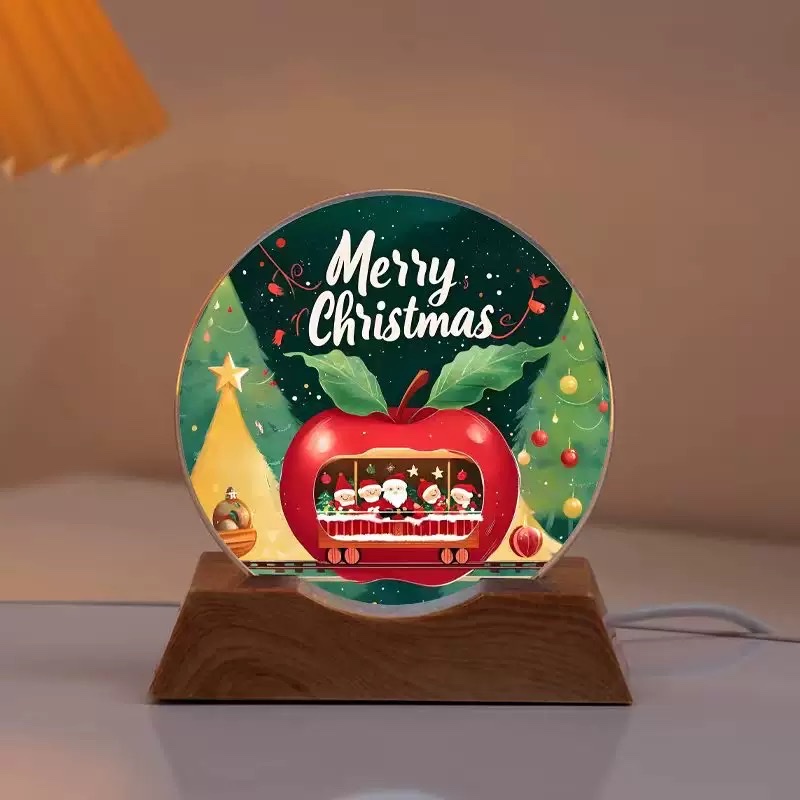 Christmas tree crystal night light, illuminated decorative item, creative bedroom table, Christmas decorative atmosphere light, giving holiday gifts