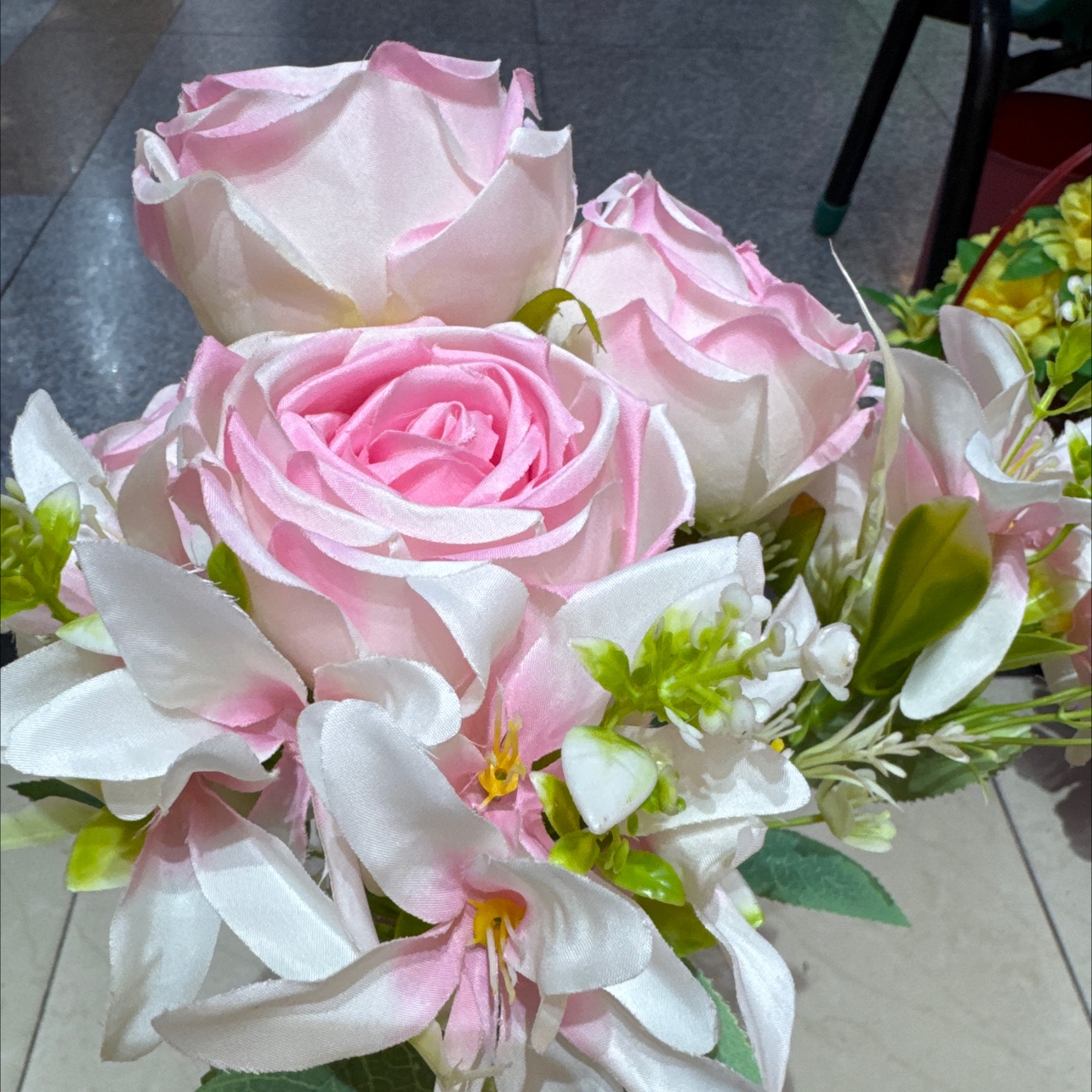 7头组合花仿真花要掃墓用的塑膠花硅胶人造花仿真花河北细节图