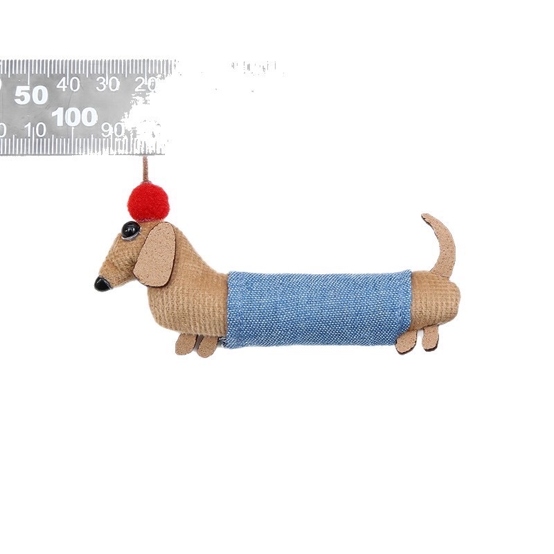 Wholesale of Korean cartoon fabric Dachshund brooches, children's handcrafted accessories, clothes, autumn and winter bag accessories detail image 10