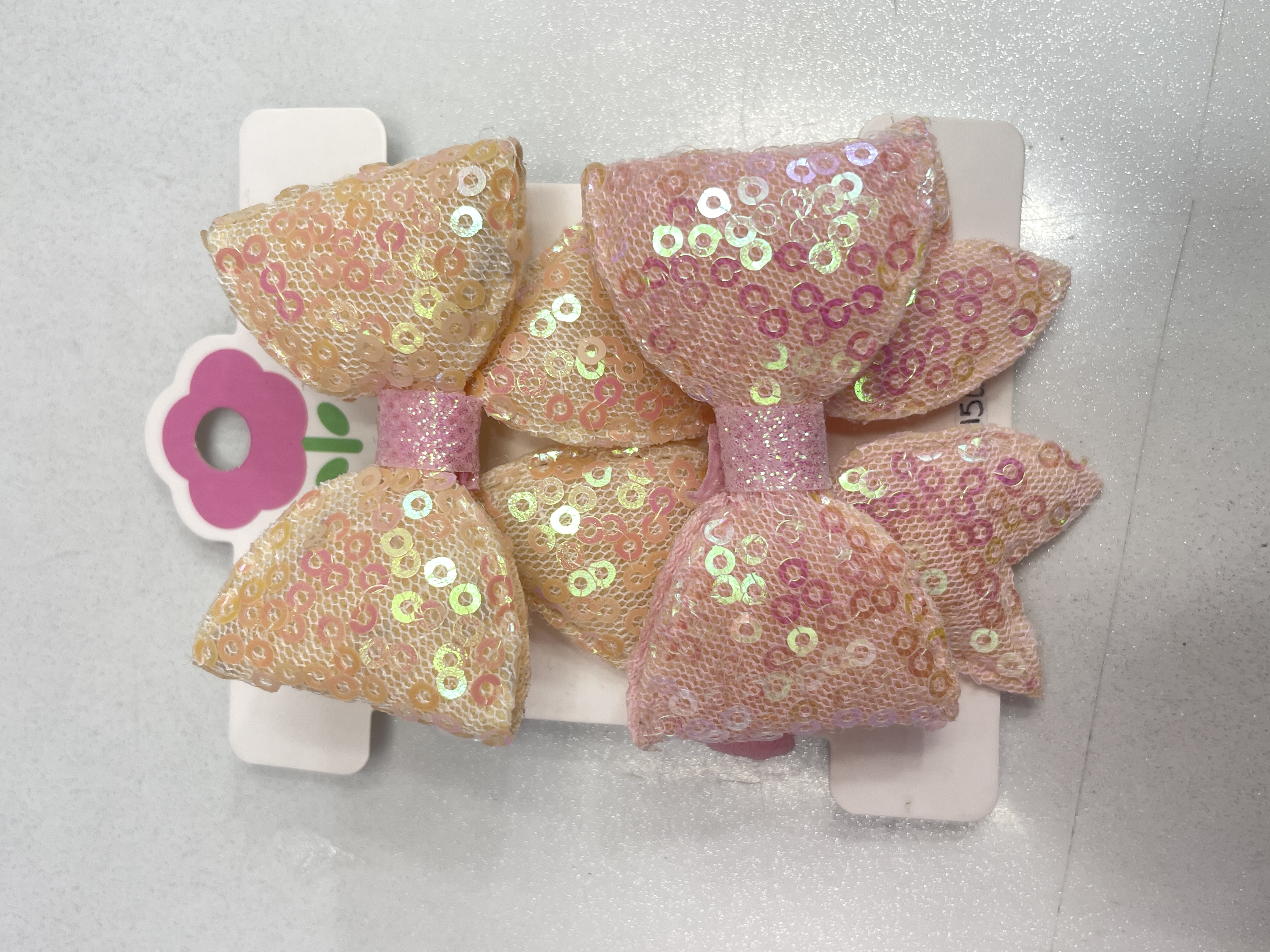 儿童发饰头饰 布艺蝴蝶结发绳 亮片卡通发饰 蝴蝶结发圈饰品