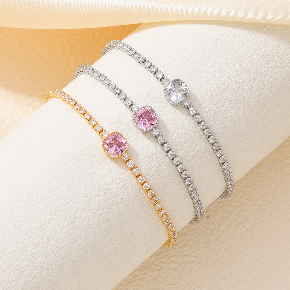 时尚微镶四叶草锆石手链粉色甜美蝴蝶结轻奢爱心小众女式手饰批发 手链锆石手链