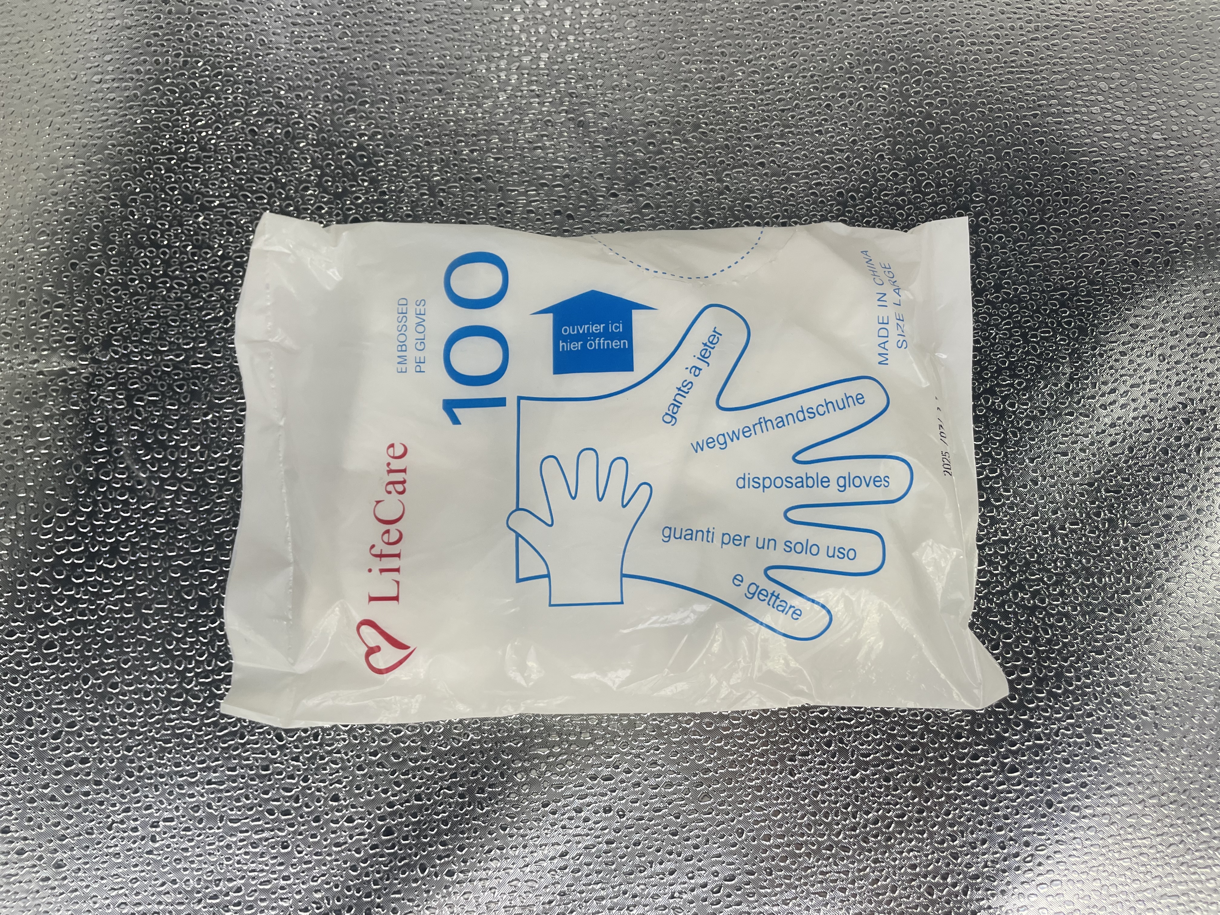 双色PE手套一次性抽取式防油防尘乳胶手套厨房清洁防护用品100只装