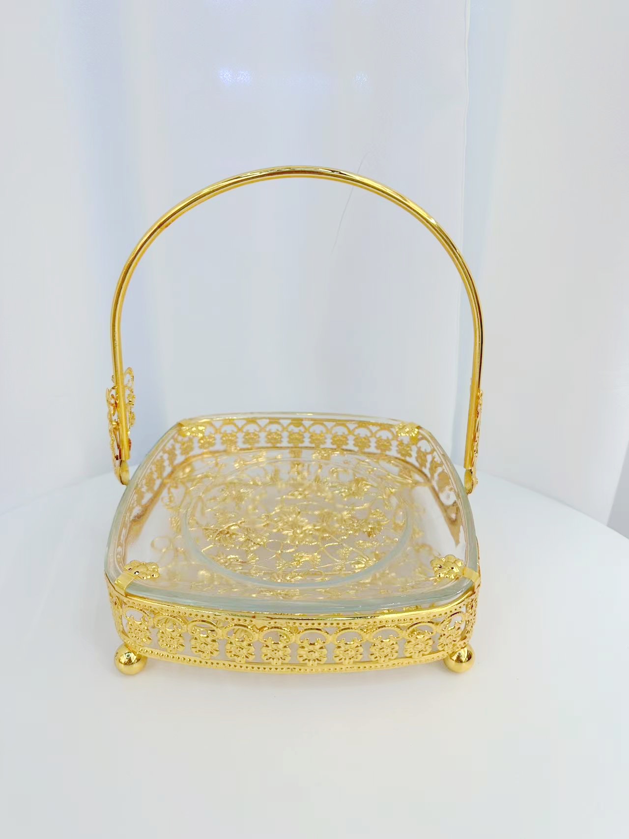 北欧风格创意网红摇摇果篮ins家用客厅茶几水果盘铁艺现代零食盘