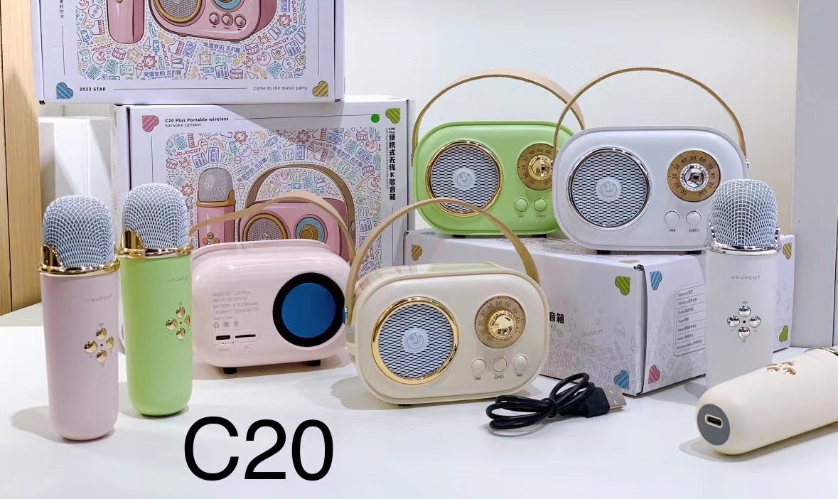 New product C20 Mini Bluetooth Karaoke Speaker, home outdoor entertainment wireless microphone audio, cross-border retail and wholesale details Picture