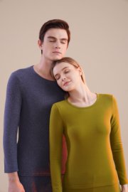 绿色藏青色情侣保暖内衣