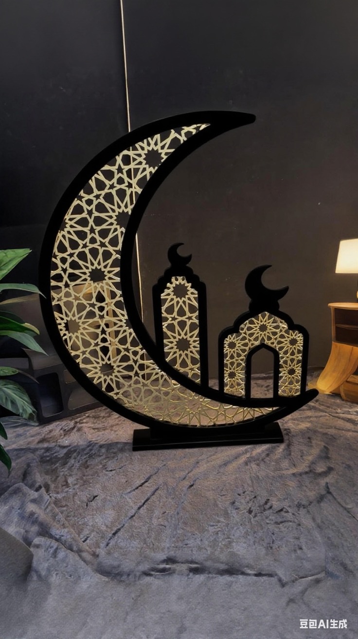 黄花梨佛具木夹小叶紫檀手饰工艺品桌面摆台精致工艺礼品斋月月亮