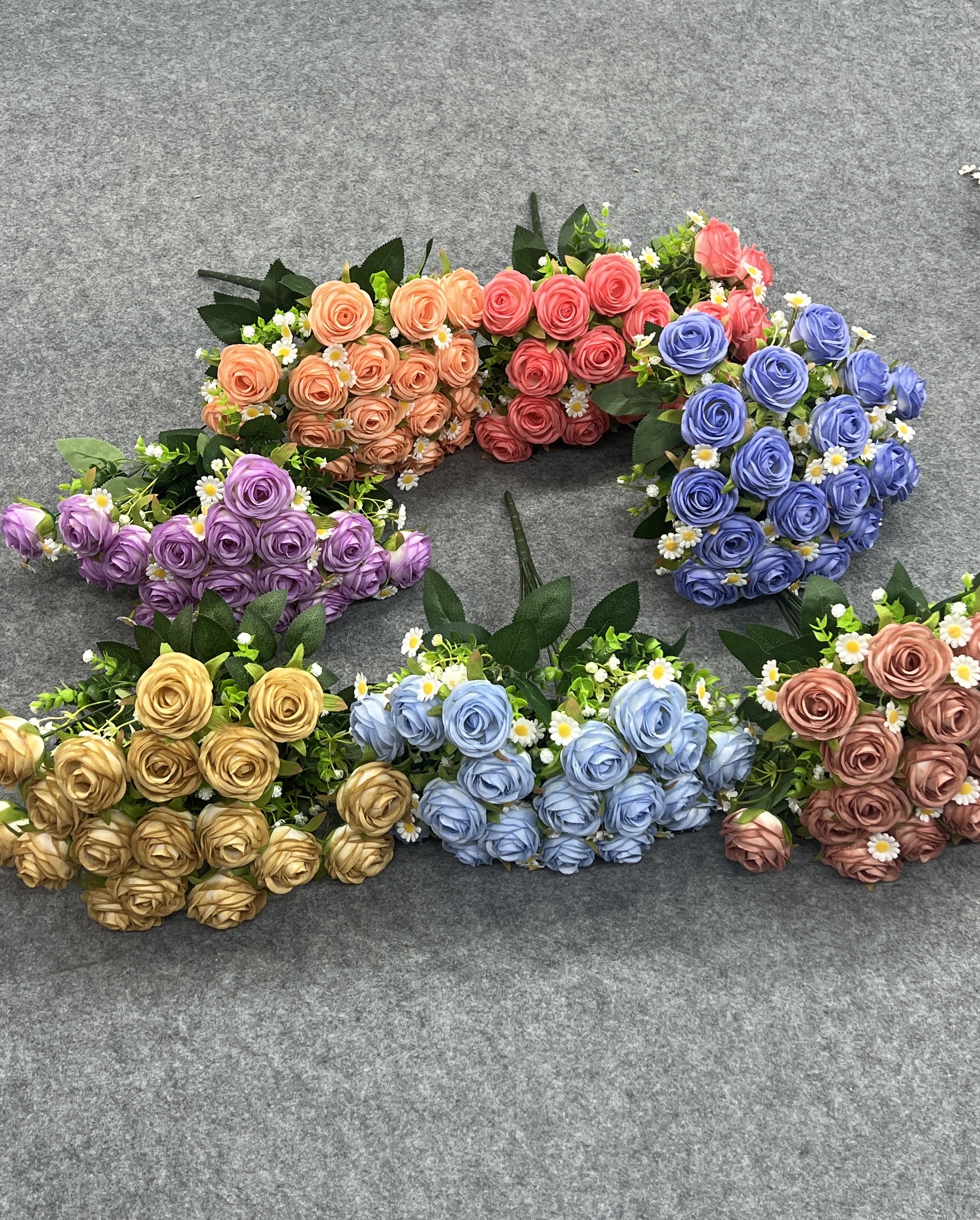 仿真假花五朵塑料花装饰摆件室内外家居装饰用品塑胶仿真花束详情图2