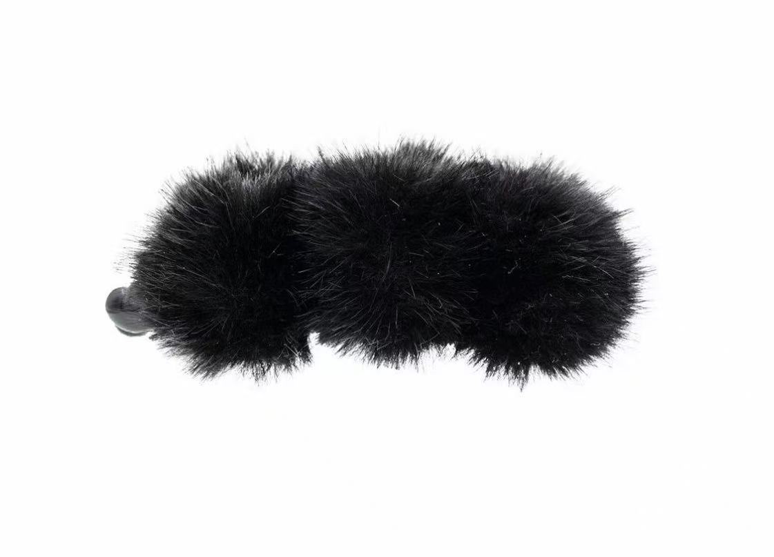 可爱新款秋冬毛绒球球发夹女2025新款马尾竖夹盘发香蕉夹温柔气质发卡发饰详情图5