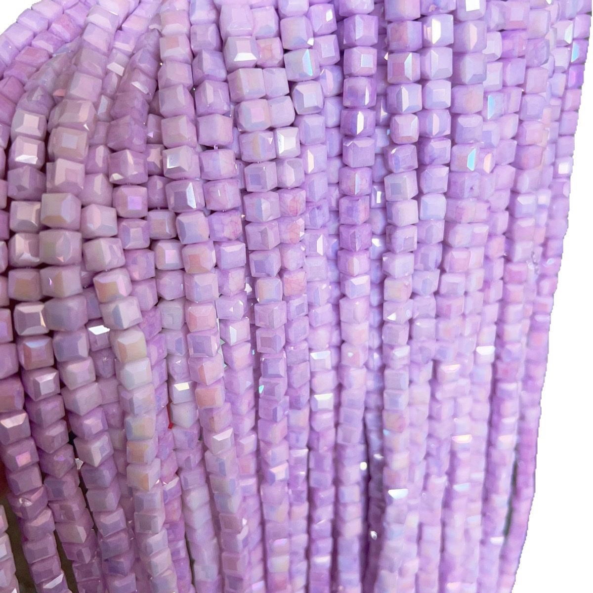 4mm水染方珠玻璃水晶珠串珠方糖散珠手工diy手链项链配饰饰品配件 详情图5