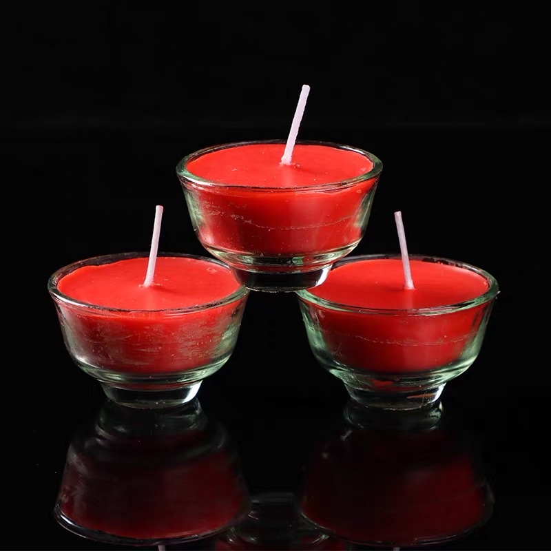 Butter lamp, 4 hours, 100 pieces, offering lamp in front of Buddha, long-burning lamp, offering butter lamp to Buddha, smokeless butter candle, 100 pieces, 8 hours, teacup candle, butter lamp, plant smokeless and odorless, offering to Buddha, glass bowl, butter detail image 3