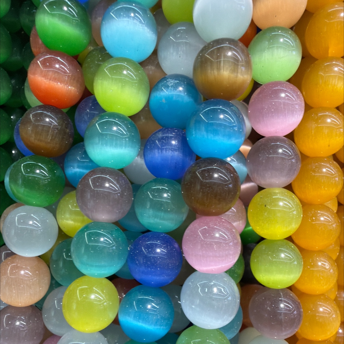 猫眼石12mm电镀金属链条手工制作服装饰品 布贴装饰鞋子 猫眼珠子细节图