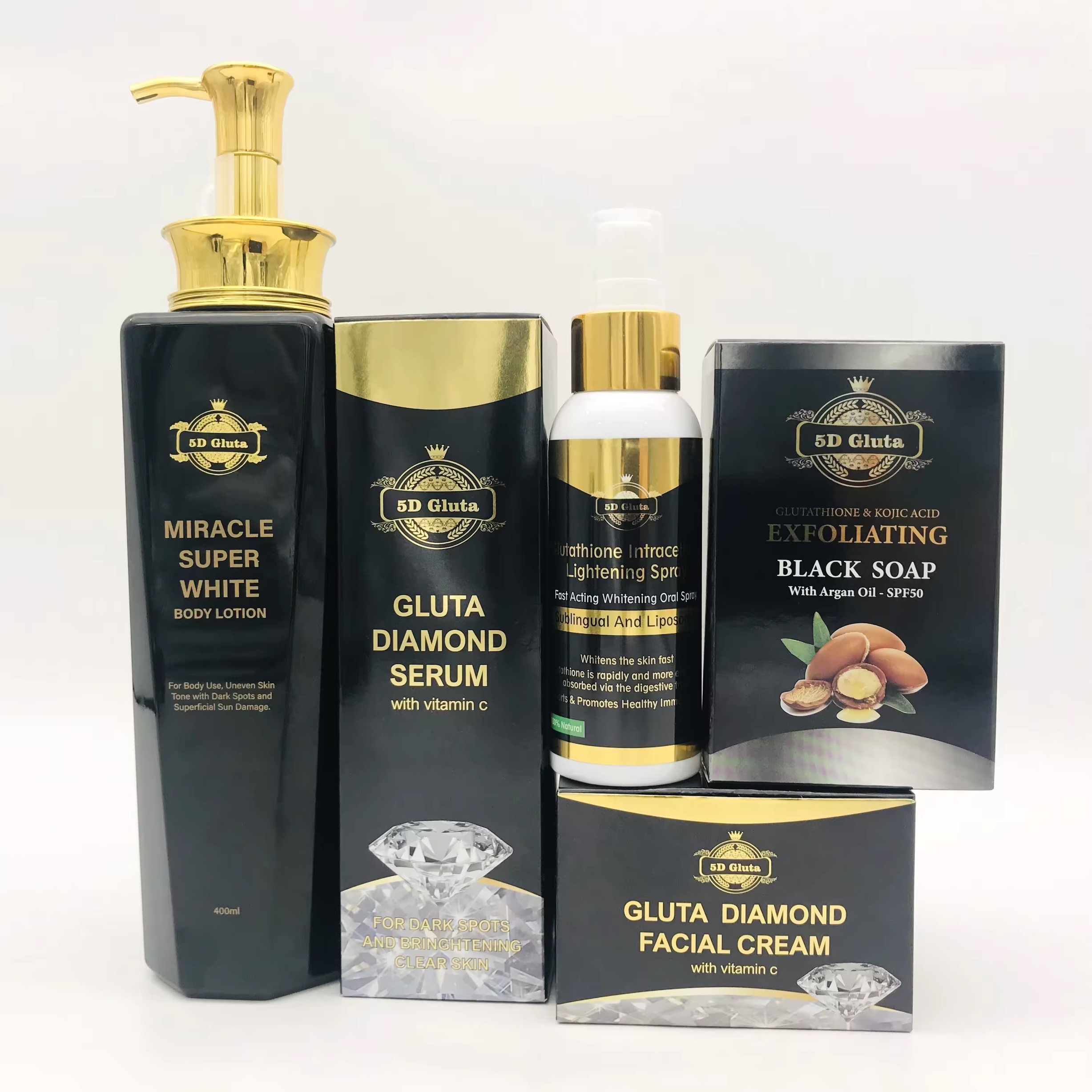 5D Gluta Miracle Super White Skincare set with L-Glutathione