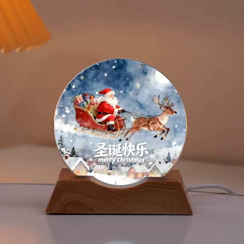 Christmas tree crystal night light, illuminated decorative item, creative bedroom table, Christmas decorative atmosphere light, giving holiday gifts Specification image