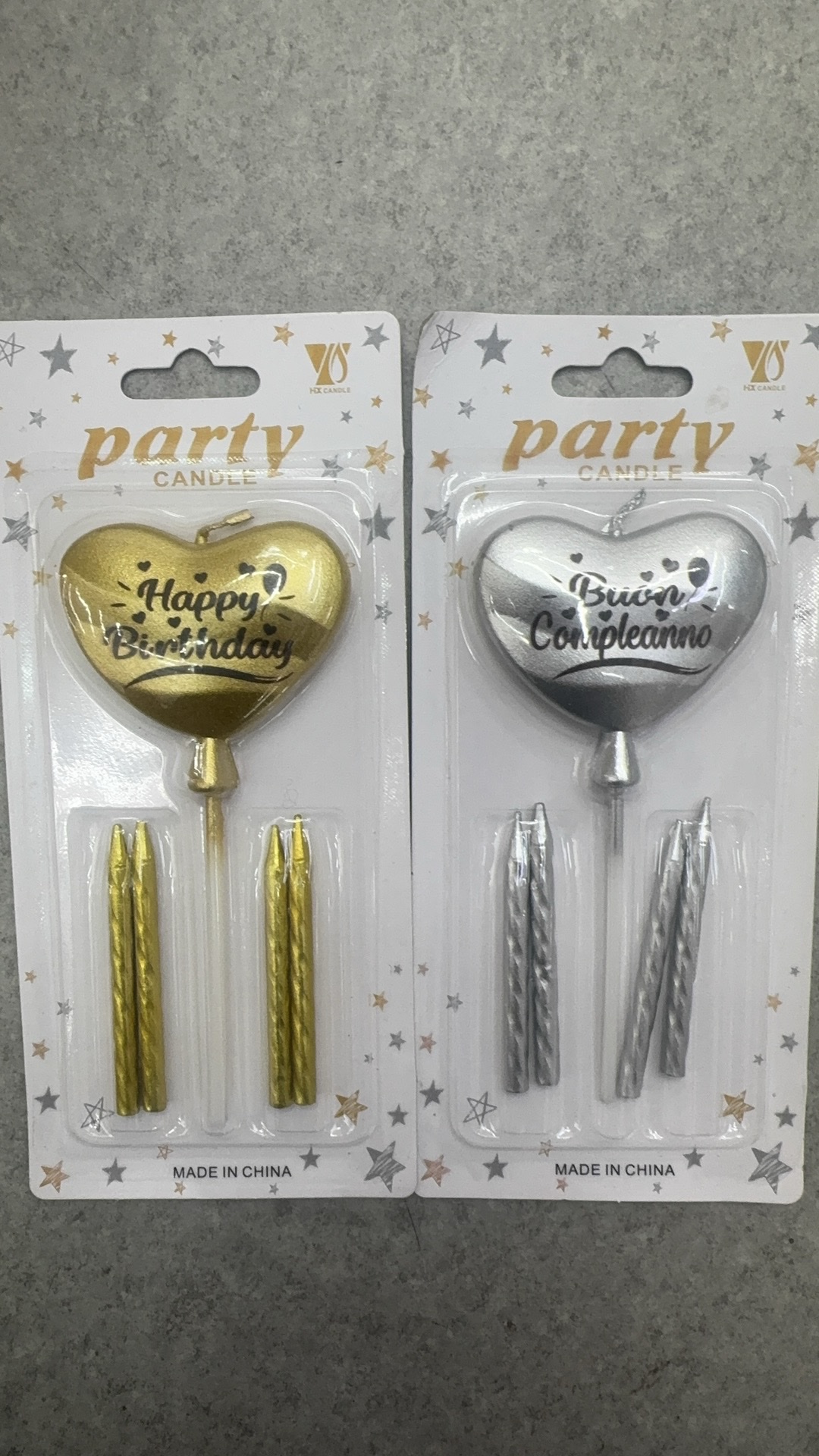 New design, multi-language heart-shaped balloons, five-pointed stars, happy birthday candles Specification image