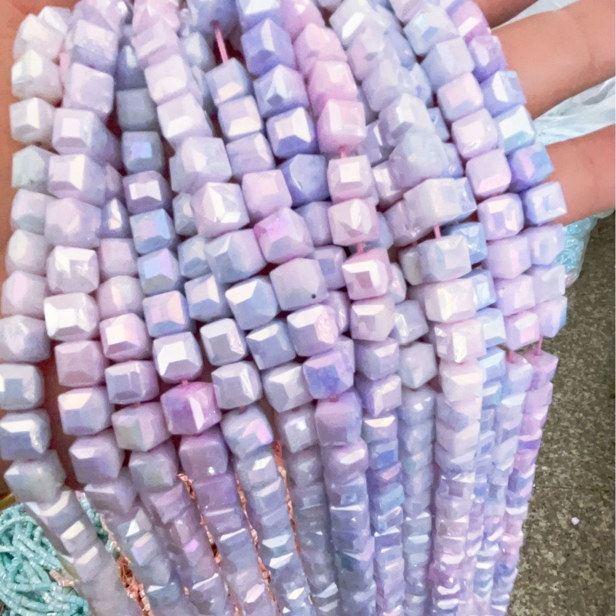 4mm水染方珠玻璃水晶珠串珠方糖散珠手工diy手链项链配饰饰品配件 详情图14