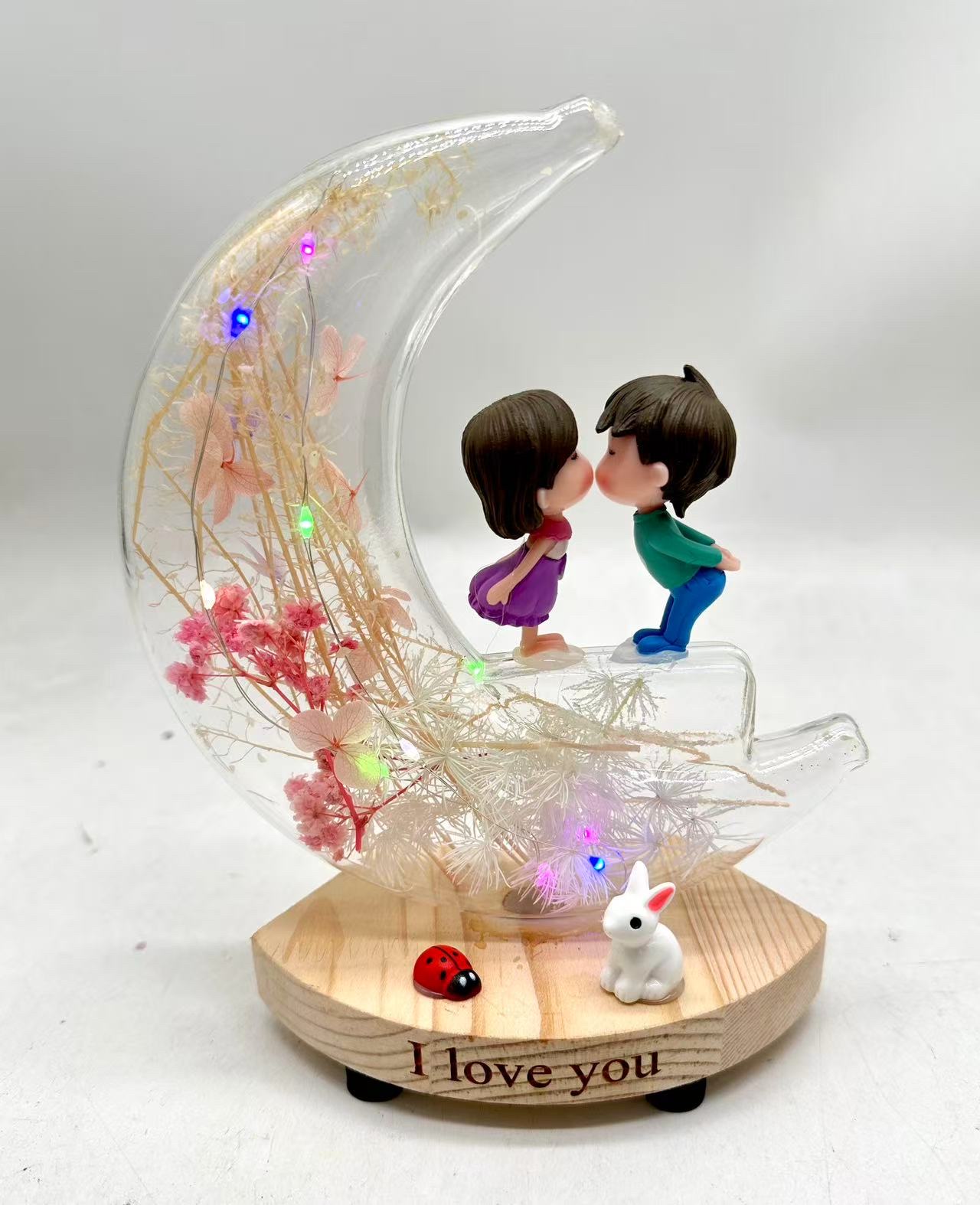 XYS-24-1月亮情侣🧑‍🤝‍🧑小台灯玻璃制品细节图