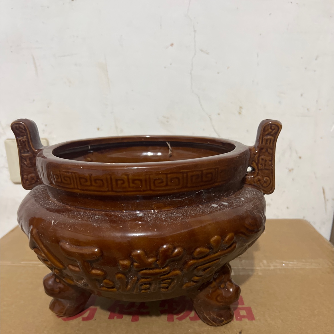 陶瓷小香炉家用供奉插香供佛观音财神爷香炉公司烧香炉家用陶瓷三足香炉室内香薰碗户外小香炉香插古铜色双耳三脚大香炉