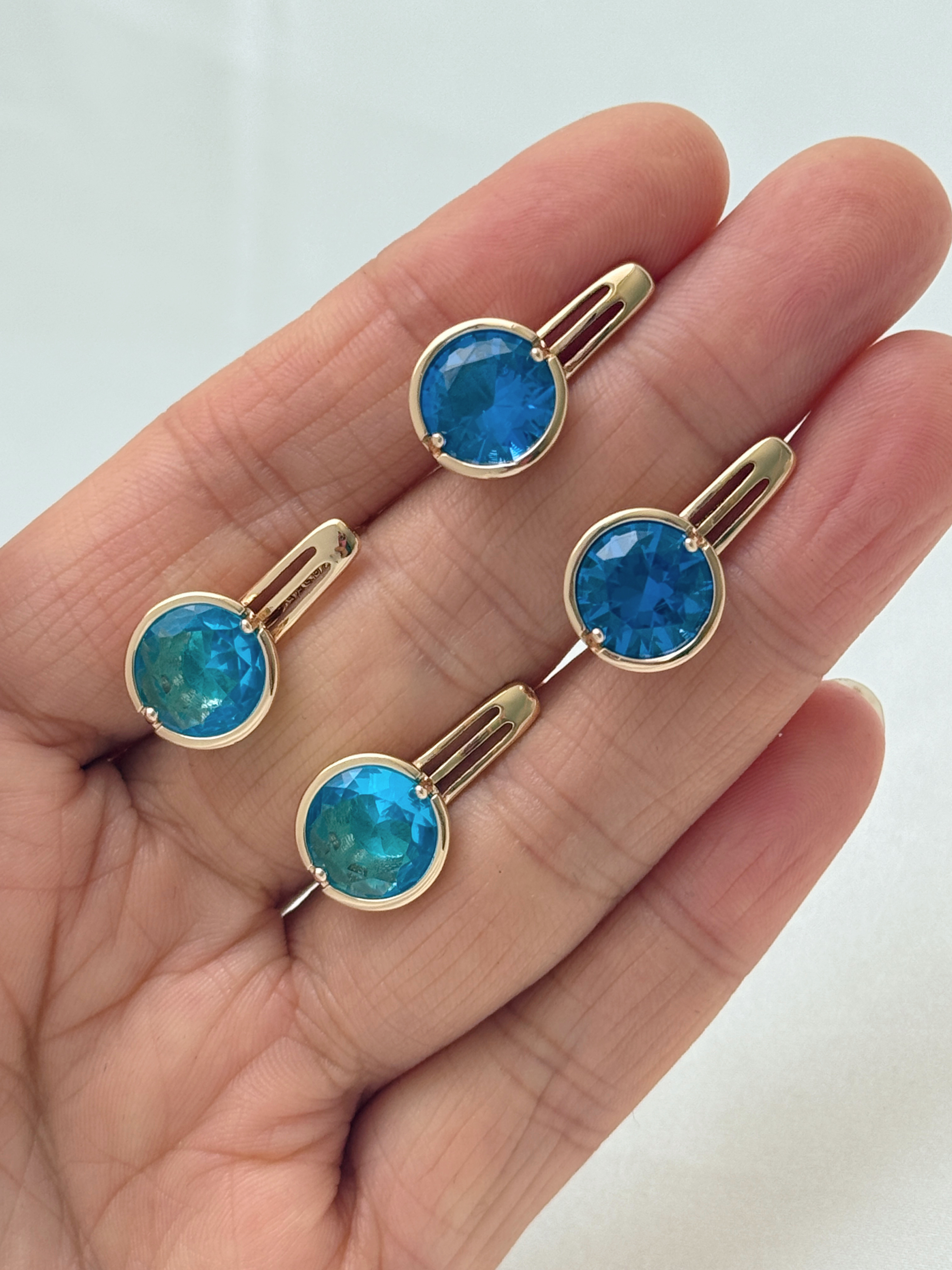 Gulkina Zircon jewelry, multi-color Sudan stone color earrings, retro light luxury European and American fashion micro-inlaid accessories wholesale Item Picture