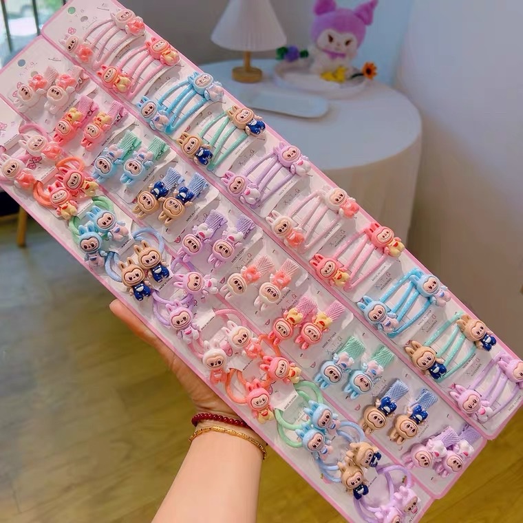 新款发饰小发夹可爱卡通BB夹皮筋小发圈儿童饰品BB夹不伤发婴儿发带