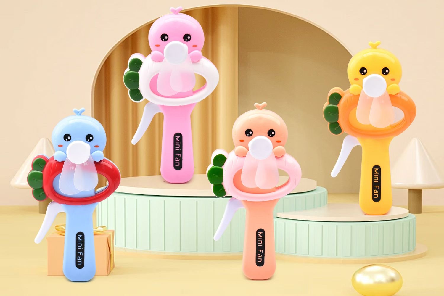 The 2025 new model of Radish Duck hand-pressing Mini Fan, mini hand-pressing mini fan, single-head hand-pressing mini fan Item Picture